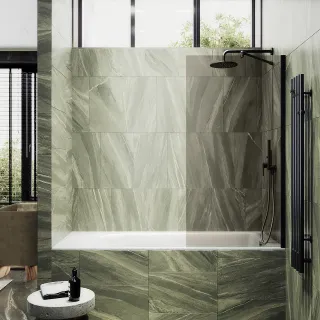 Шторка на ванну MaybahGlass MGV-59-6ш 60см чёрный